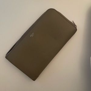 Celine large zipped wallet in taupe